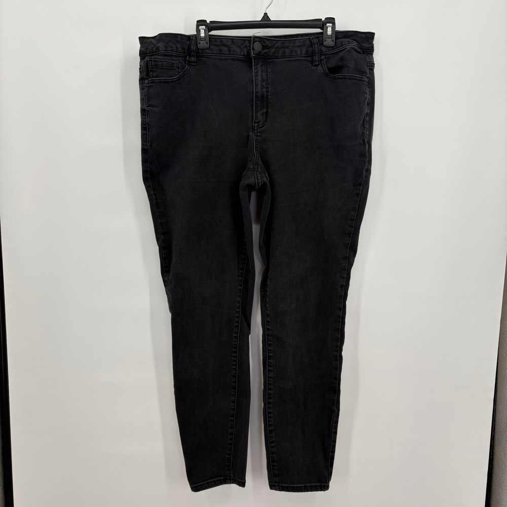 Lane Bryant Signature Mid Rise Skinny Jeans Black Flex Magic Waistband 22L Tall